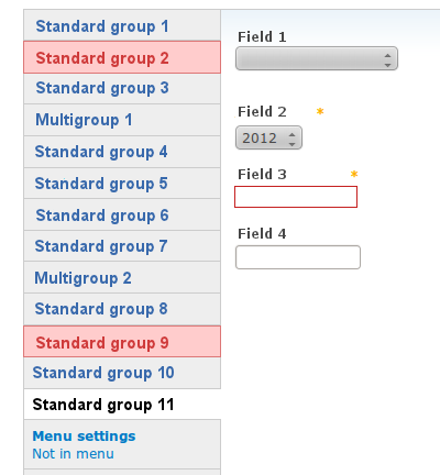Vertical Tabs Form Error with Multigroups